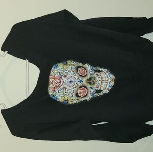 Women's skull drop shoulder sweatshirt